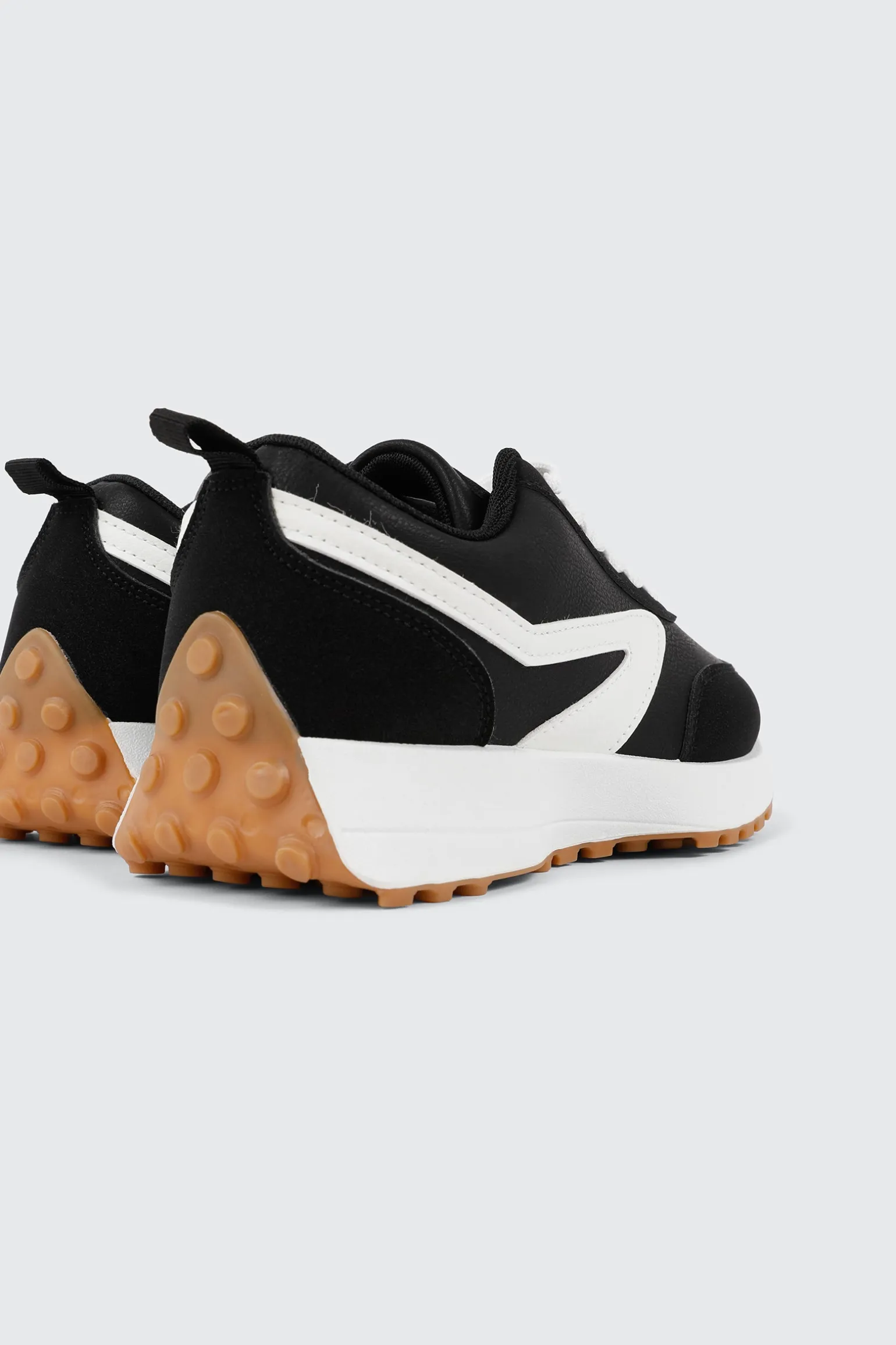 Lace Up Sneakers with Contrast Trim