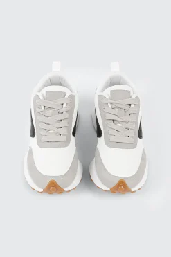Lace Up Sneakers with Contrast Trim