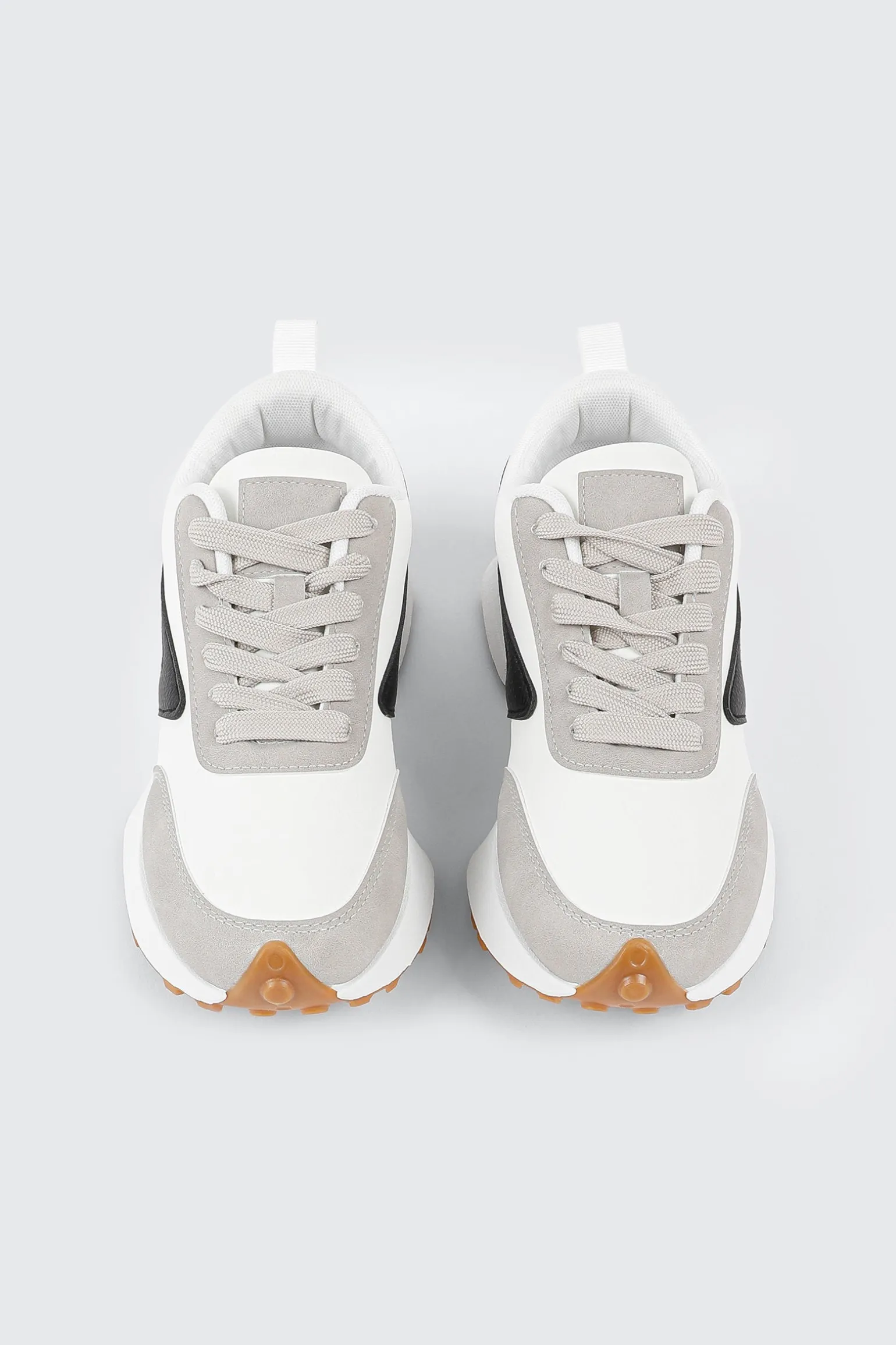 Lace Up Sneakers with Contrast Trim