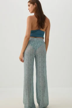 Lace Wide Leg Knit Pants