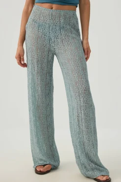 Lace Wide Leg Knit Pants