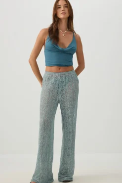 Lace Wide Leg Knit Pants