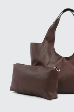 Large Faux Leather Slouchy Shoulder Bag