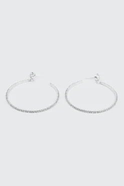 Large Rhinestone Hoop Earrings
