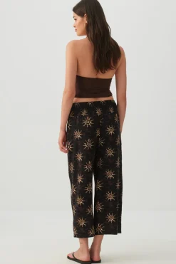 Linen Blend High Waist Culottes