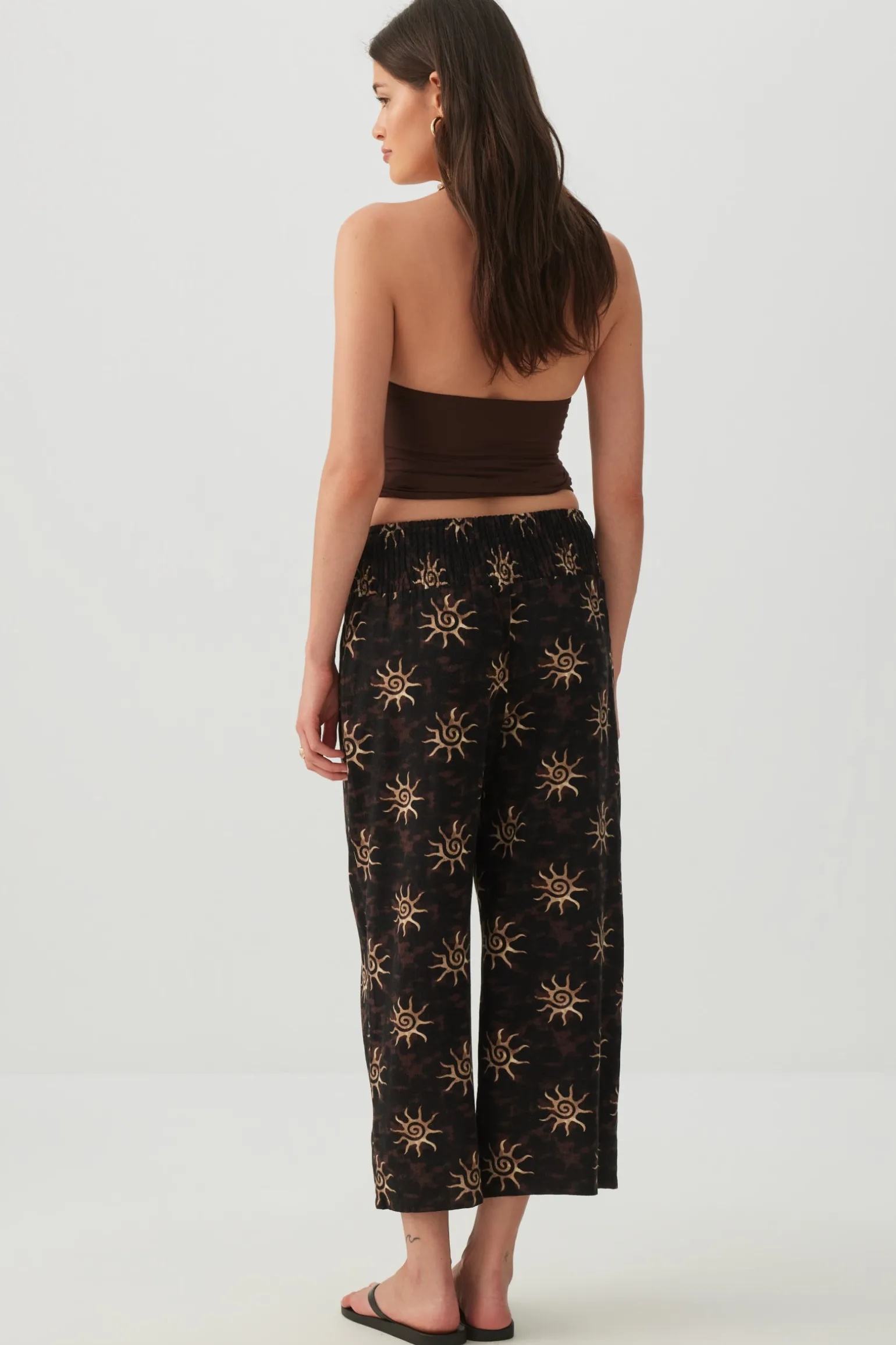 Linen Blend High Waist Culottes