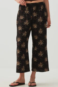 Linen Blend High Waist Culottes