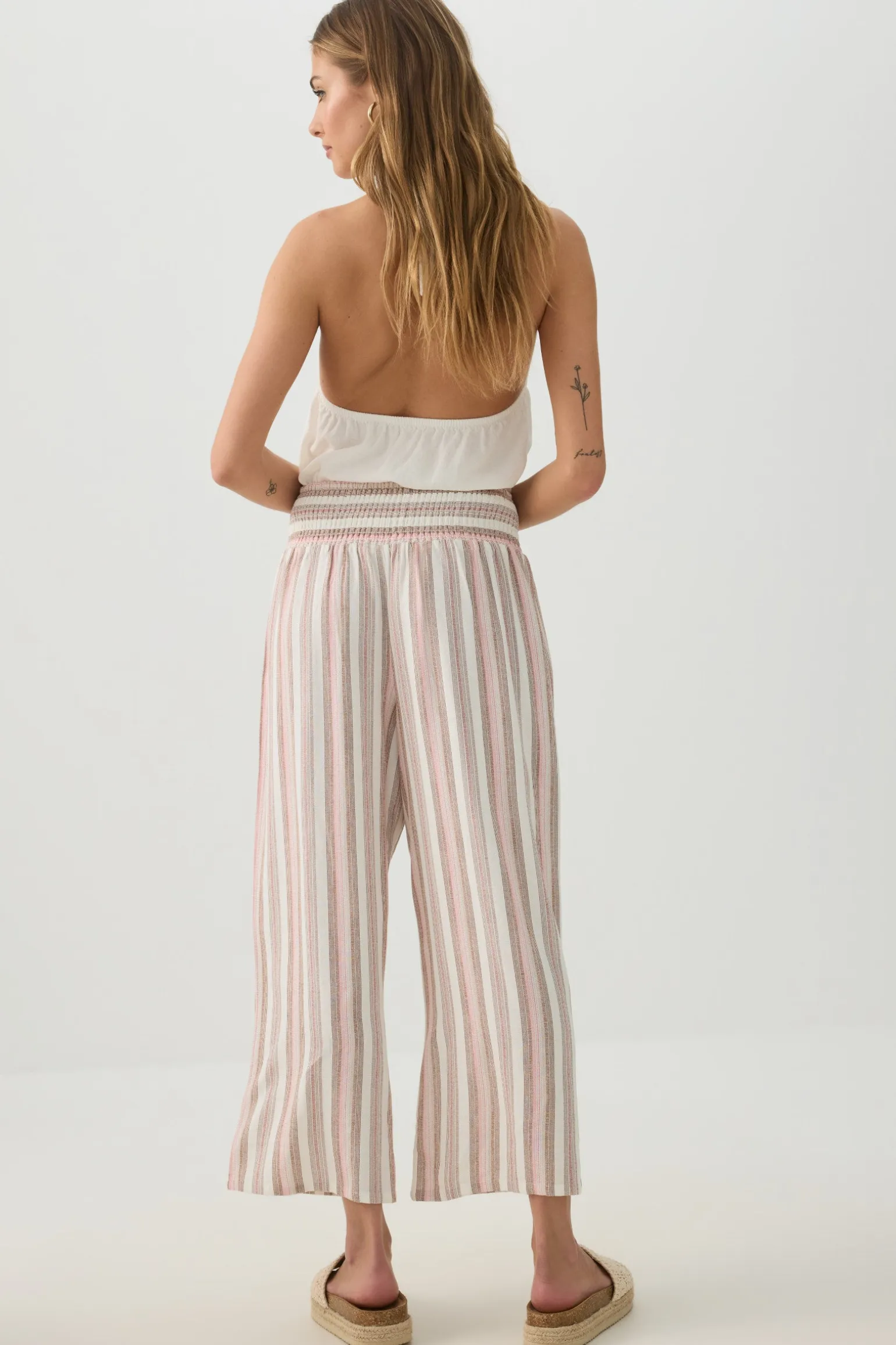 Linen Blend High Waist Culottes