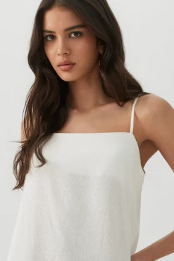 Linen Blend Tunic Tank Top