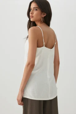Linen Blend Tunic Tank Top