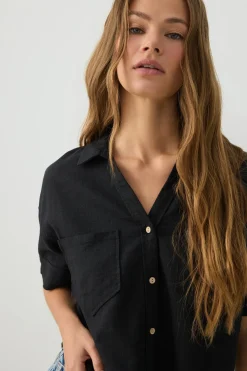Linen Blend Utility Shirt