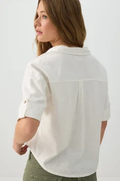 Linen Blend Utility Shirt