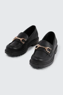Loafers with Metal Ornament Detail
