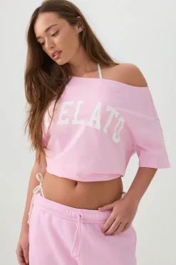 Long Oversized Off Shoulder Graphic T-shirt