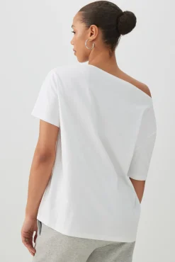 Long Oversized Off Shoulder Graphic T-Shirt