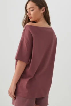 Long Oversized Off Shoulder Graphic T-shirt