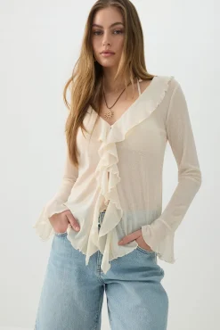 Long Sleeve Blouse with Frills