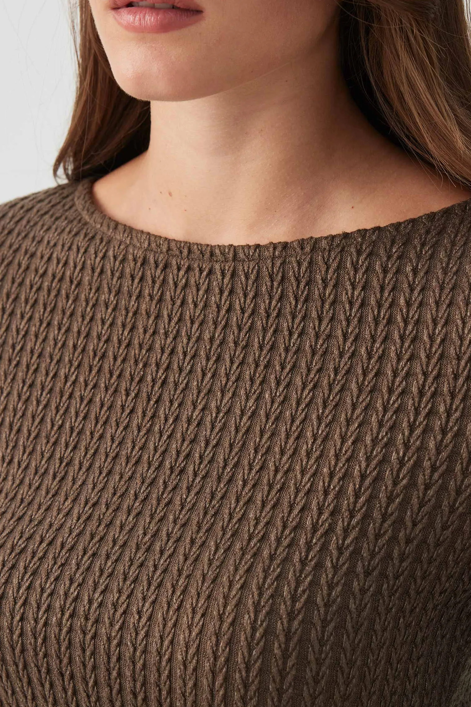 Long Sleeve Cable Knit Top