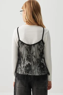 Long Sleeve Top with Lace Tank