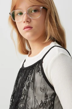 Long Sleeve Top with Lace Tank