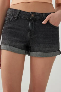 Low Rise Denim Short Shorts