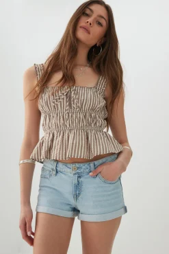 Low Rise Denim Short Shorts