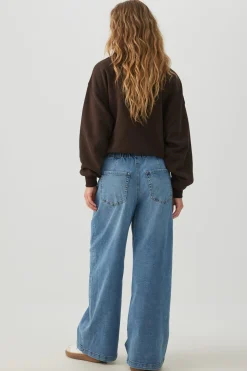 Low Rise Drawstring Wide Leg Jeans