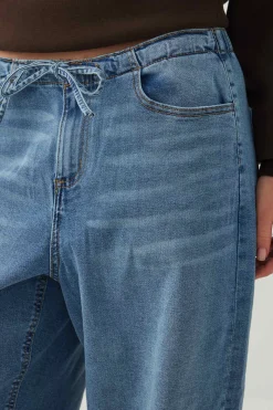 Low Rise Drawstring Wide Leg Jeans