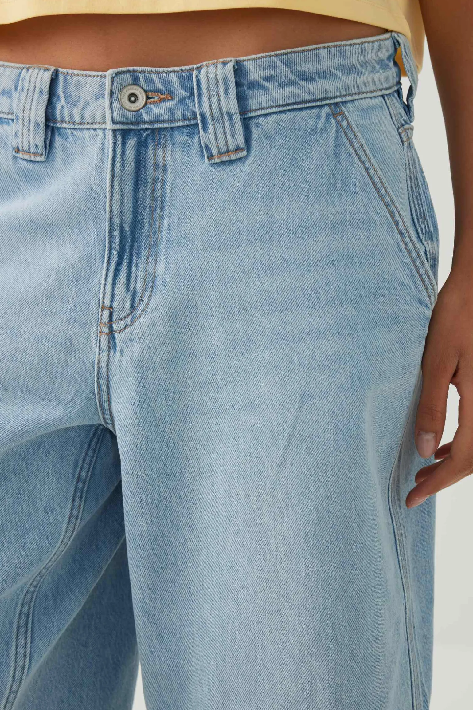 Low Rise Slouchy Long Denim Jorts