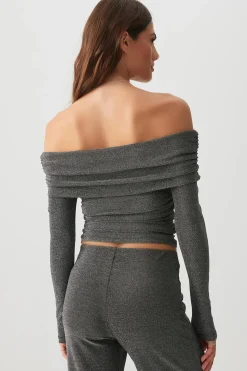 Lurex Off Shoulder Top