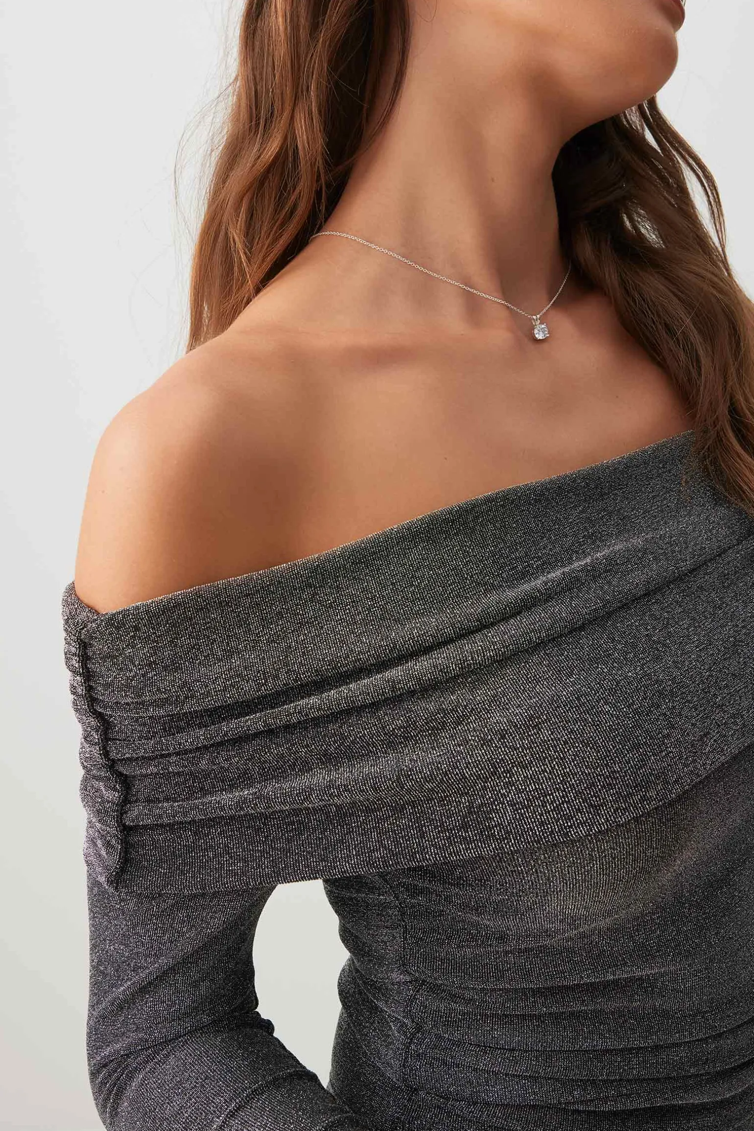 Lurex Off Shoulder Top