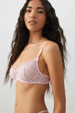 Luxe Flocked Mesh Bra
