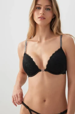 Luxe Lace Bra with Rhinestones
