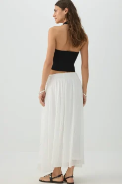 Maxi Chiffon Tie Waist Skirt