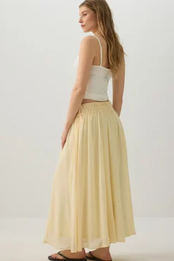 Maxi Chiffon Tie Waist Skirt