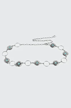 Medallion Chain Belt with Stones