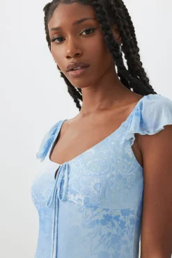 Mesh Midi Dress with Slit