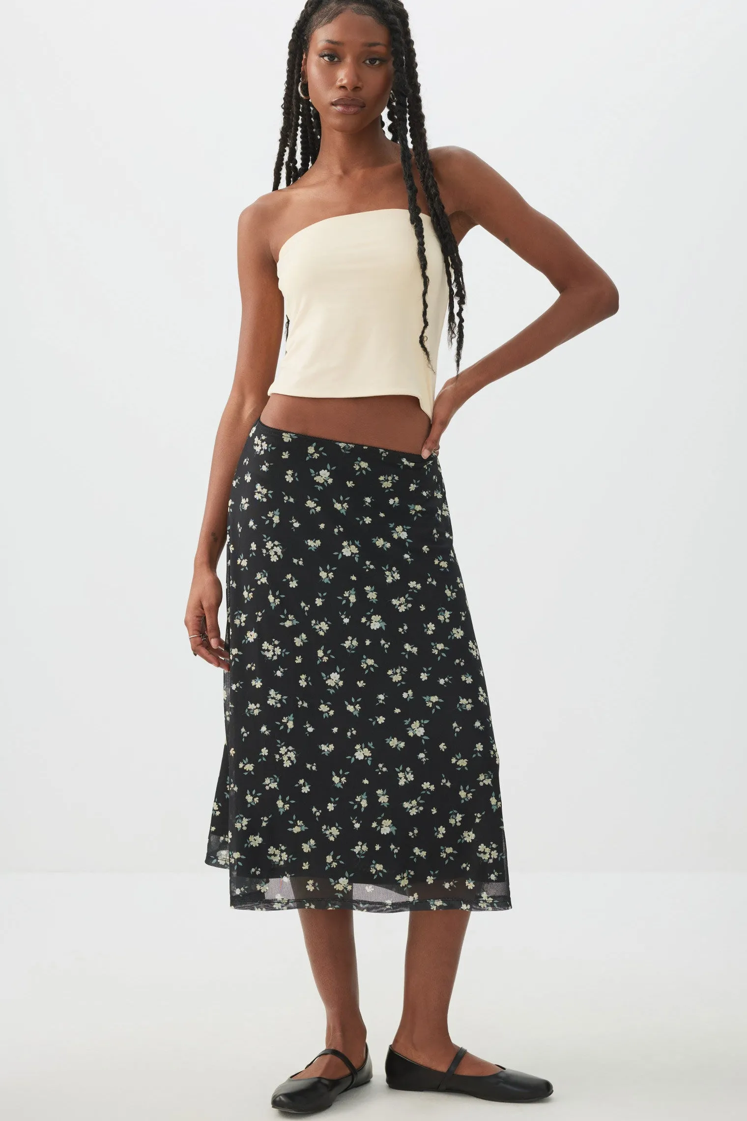 Mesh Midi Skirt