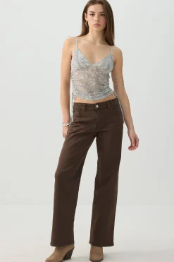 Mesh Ruched Side Tank Top