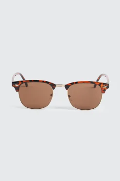 Metal Browline Clubmaster Sunglasses