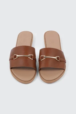 Metallic Ornament Flat Sandals