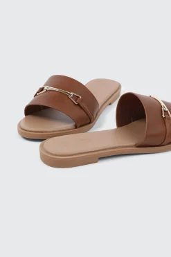 Metallic Ornament Flat Sandals