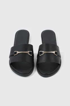 Metallic Ornament Flat Sandals