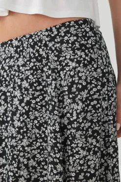 Midi A Line Skirt with Slit