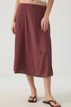 Midi A-Line Skirt with Slit