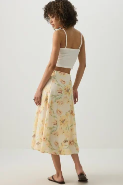 Midi A-Line Skirt with Slit