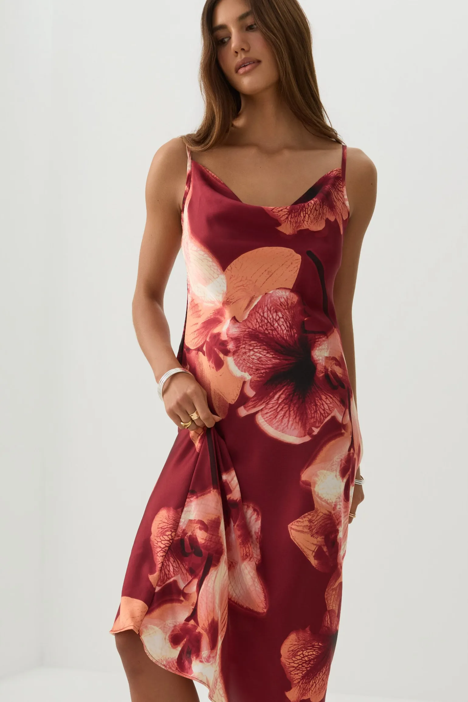 Midi Satin Slip Dress