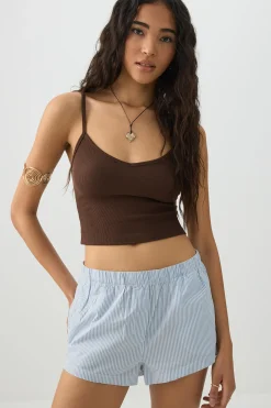 Mid Rise Poplin Boxer Shorts