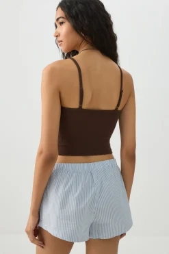 Mid Rise Poplin Boxer Shorts