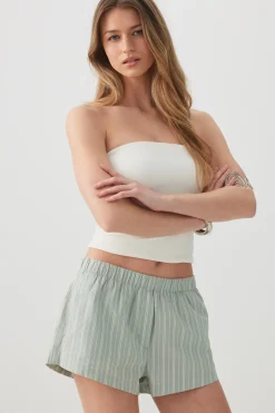 Mid Rise Poplin Boxer Shorts
